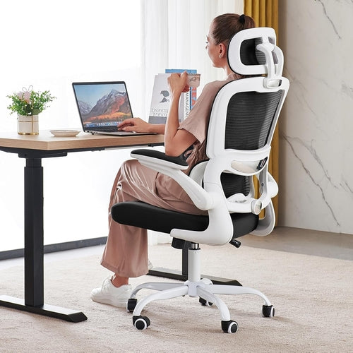 Ergonomic High Back Mesh Office Chair With Wheels Black