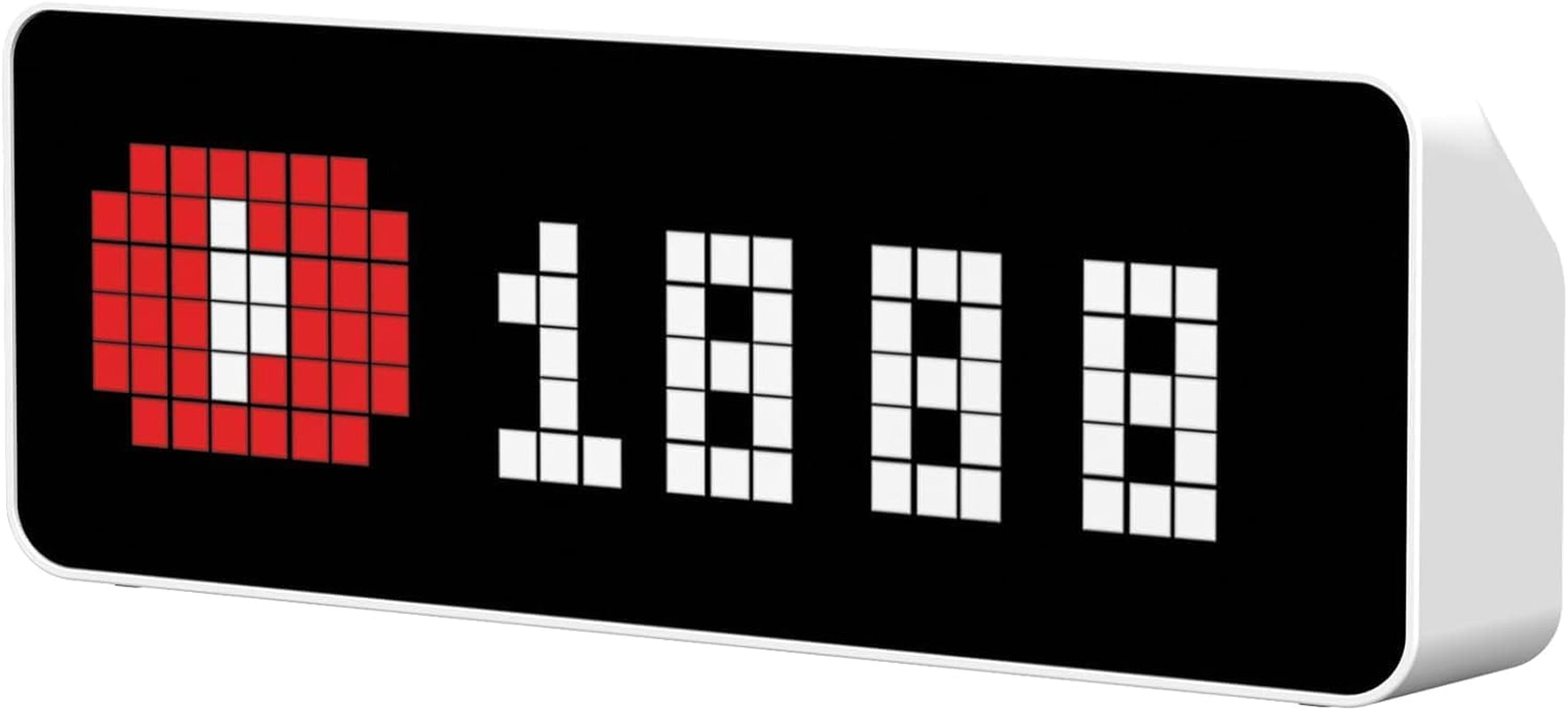 TC001 Smart Pixel Clock - Social Media Counter - Digital Alarm Clock with Weather - Awtrix Simulator - Retro Pixel Art Scoreboard Pomodoro Clock Bedside Gaming Room & Office Decor, White