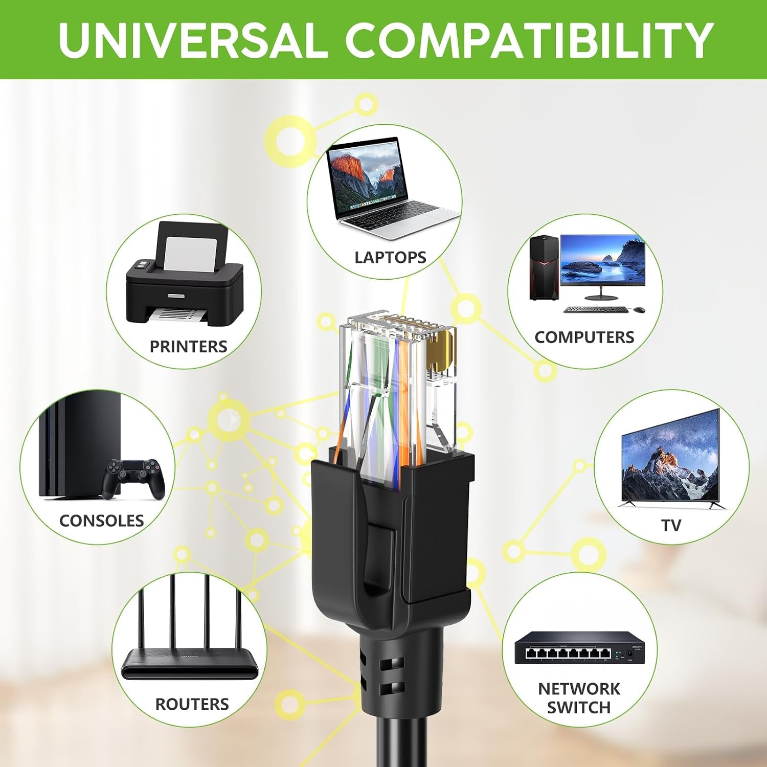 Cat6 Ethernet Cable 100FT, Outdoor Direct Burial Cat 6 Cable 24AWG High Speed up to 10Gbps, 550Mhz LLDPE (PE) Uv-Resistant Waterproof RJ45 Network Internet Cable with 60 Ties for Router, Black