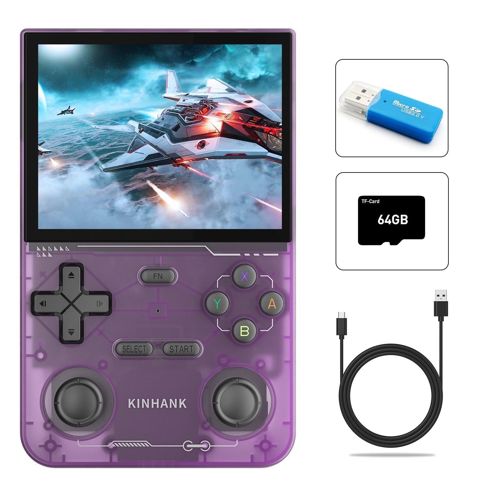 K36 Retro Handheld Video Game Console 500Nit 3.5 Inch IPS Screen 16000 Games Emulator for PS1/PSP/DC/N64/SS