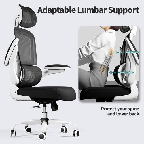 Ergonomic High Back Mesh Office Chair With Wheels Black
